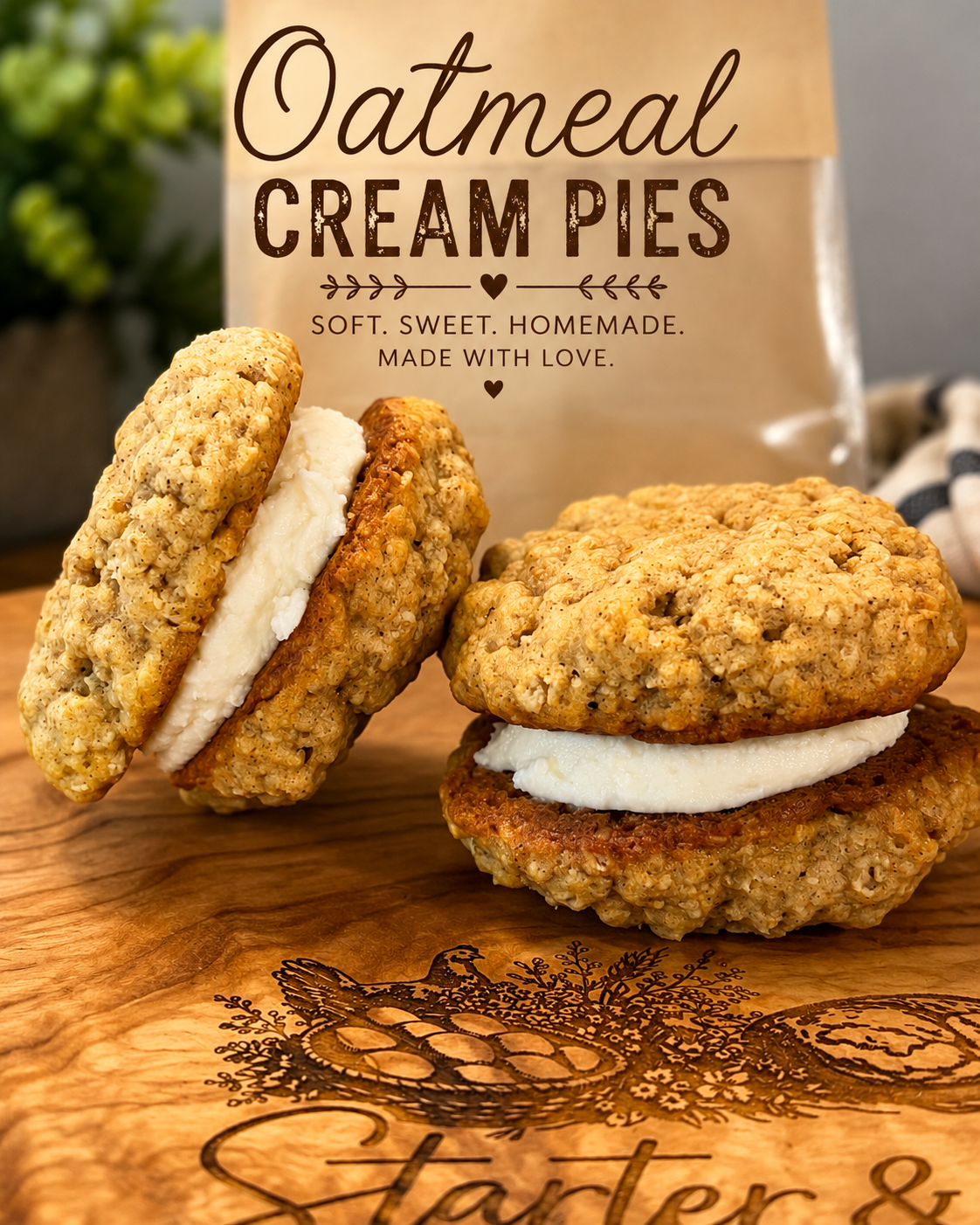 Sourdough Oatmeal Crème Pies