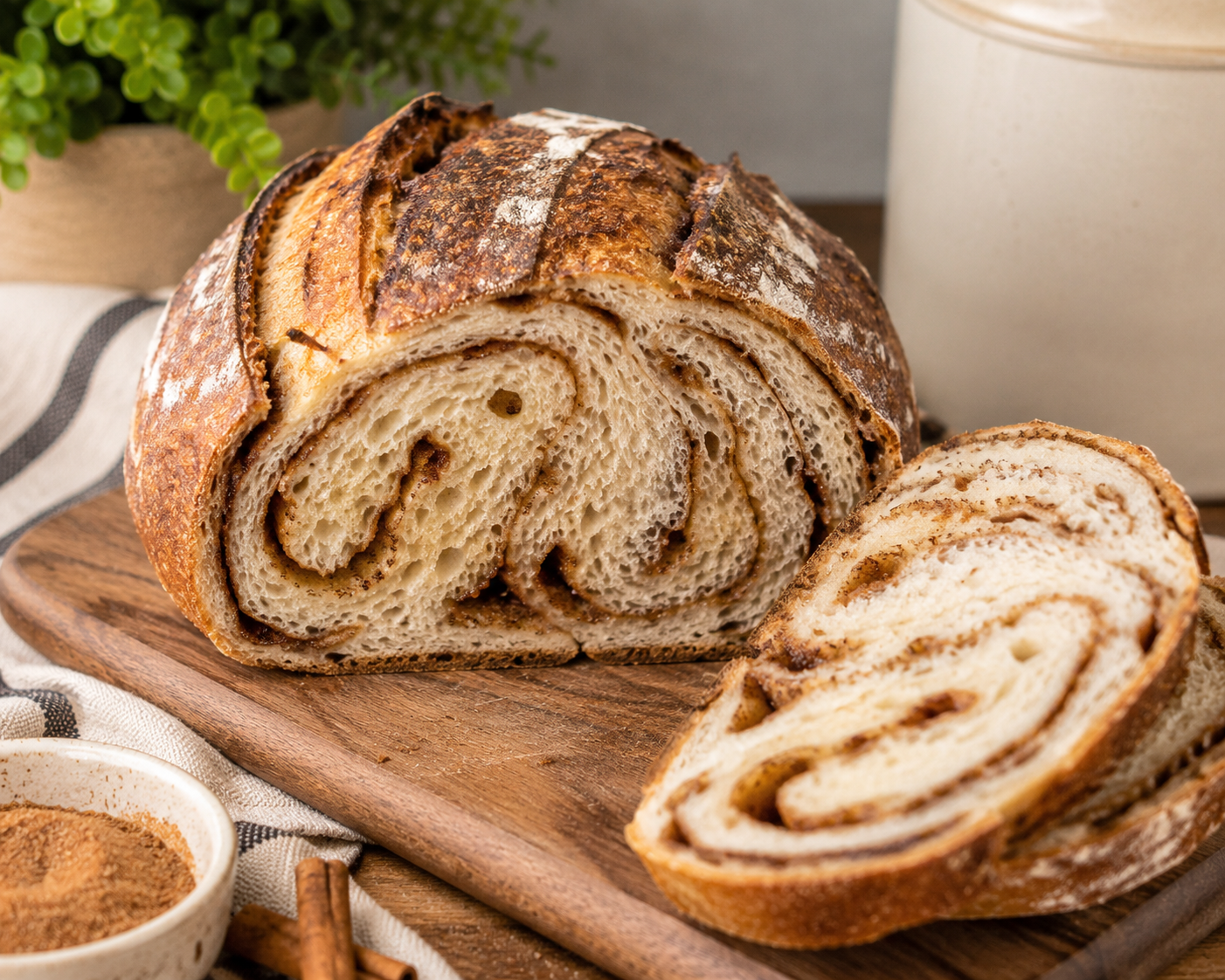Cinnamon Sugar Swirl Sourdough Loaf